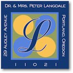 Name Doodles - Square Address Labels/Stickers (Glenwood Blue)